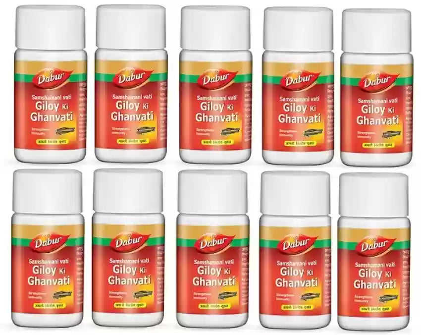 Dabur Giloy Ki Ghan Vati 40 Tablets (Pack of 10)