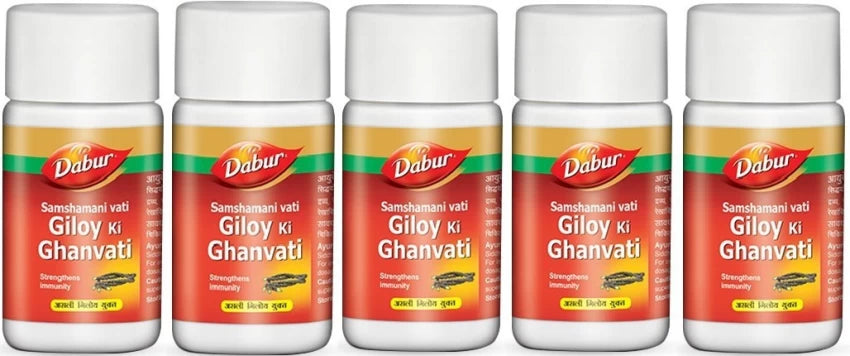 Dabur Giloy Ki Ghan Vati 40 Tablets (Pack of 5)