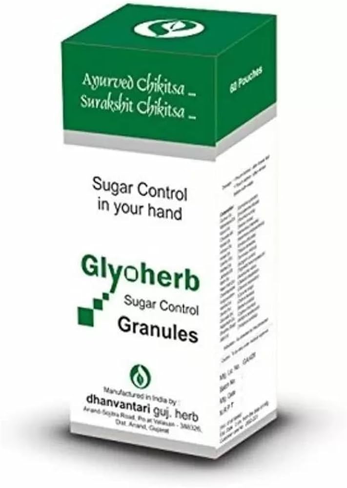 Dhanvantari Guj. Herb Glyoherb Sugar Control Granules 60 Pouches