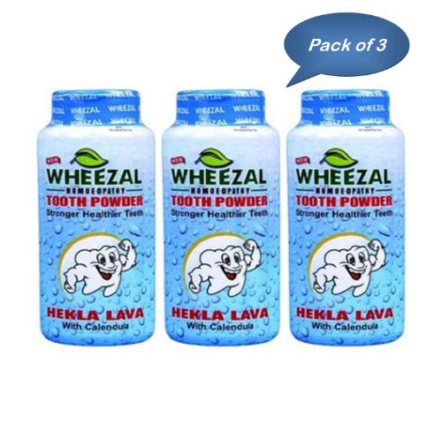 Wheezal Hekla Lava Tooth Powder 100 Gm (Pack Of 3)