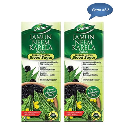 Dabur Jamun Neem Karela Juice 1 Ltr (Pack Of 2)