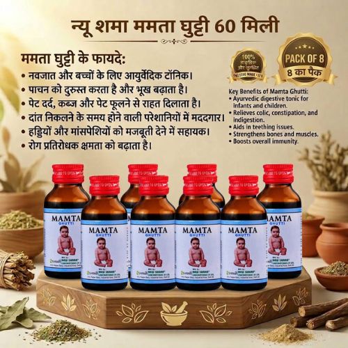New Shama Mamta Ghutti 60 Ml (Pack of 8)