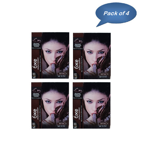 Koye Pharma 6Xe Chocolate Dotted Condom 3 Pcs (Pack Of 4)
