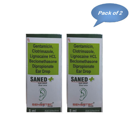 Technopharm Pvt Ltd Saned + (Ear Drop) 5 Ml (Pack of 2)