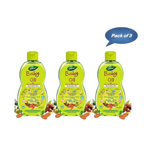 Dabur Baby Oil 200 Ml (Pack of 3)