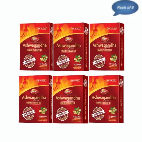 Dabur Ashwagandha 20 Capsules (Pack of 6)