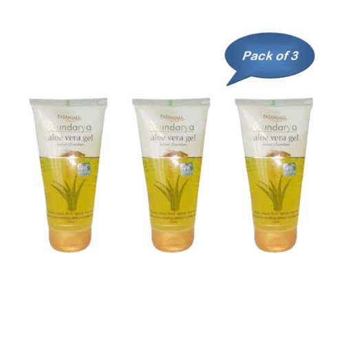 Patanjali Saundarya Aloevera Gel(Kesar Chandan) 150 Ml (Pack Of 3)