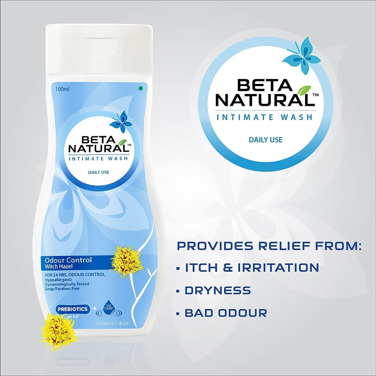 Win Medicare Beta Natural Wash Odour Control (Witch Hazel) 100 Ml (Pack of 2)