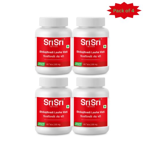 Sri Sri Tattva Shilajitvadi Lauha Vati 60 Tablets (Pack of 4)