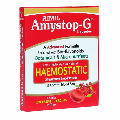 Aimil Amystop-G Capsules – Ayurvedic Relief for Bleeding & Urinary Disorders