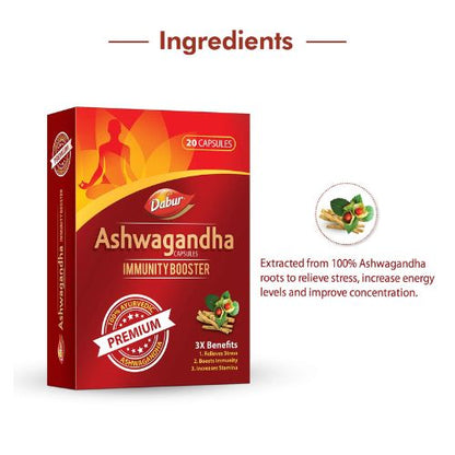 Dabur Ashwagandha 20 Capsules(Pack of 4)