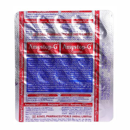 Aimil Amystop-G Capsules – Ayurvedic Relief for Bleeding & Urinary Disorders