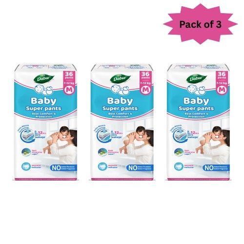 Dabur Baby Super Pants Medium 36 Pants(Pack of 3)