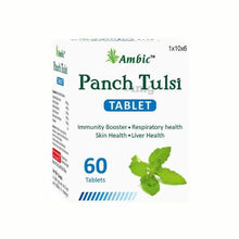Ambic Panch Tulsi 60 Tablets | Ayurvedic Five-Type Holy Basil Immunity Booster, Respiratory Health & Anti-Stress Tablets