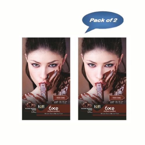 Koye Pharma 6Xe Chocolate Dotted Condom 10 Pcs (Pack of 2)