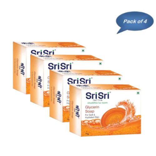 Sri Sri Tattva Glycerin Soap (Arg) 75 Gm (Pack of 4)
