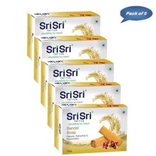 Sri Sri Tattva Sandal Soap 100 Gm (Pack of 5)