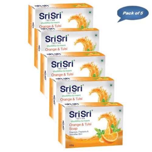 Sri Sri Tattva Orange & Tulsi Soap 100 Gm (Pack of 5)
