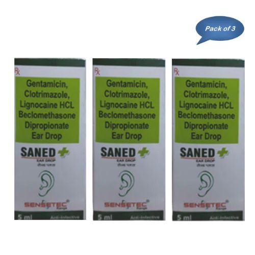 Technopharm Pvt Ltd Saned + (Ear Drop) 5 Ml (Pack of 3)