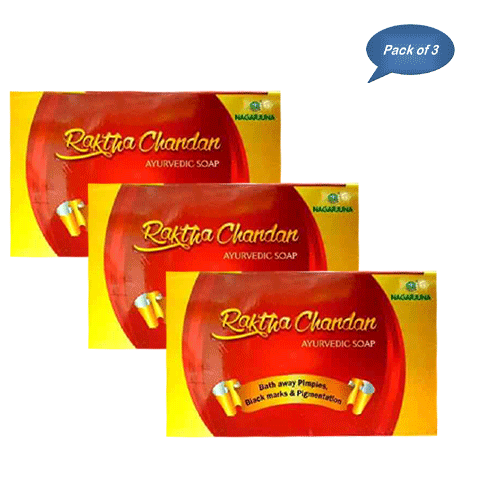 Nagarjuna Ayurveda Raktha Chandan Soap 75 Gm (Pack of 3)