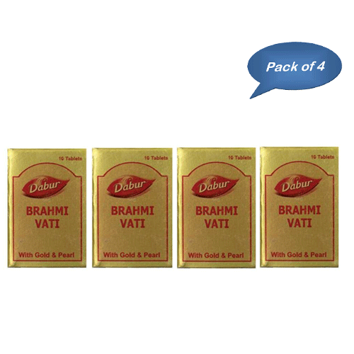 Dabur Brahmi Vati (Gold) 10 Tablets (Pack Of 4)