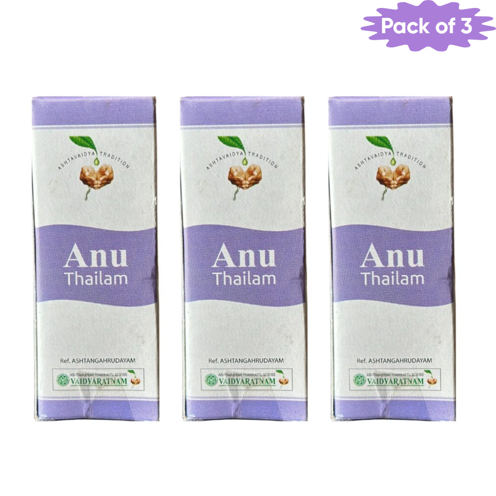 Vaidyaratnam Anu Thailam 10 Ml(Pack of 3)