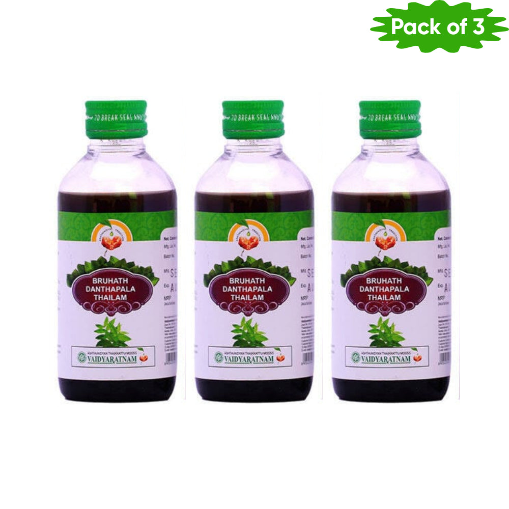 Vaidyaratnam Bruhath Danthapala Thailam 100 Ml(Pack of 3)