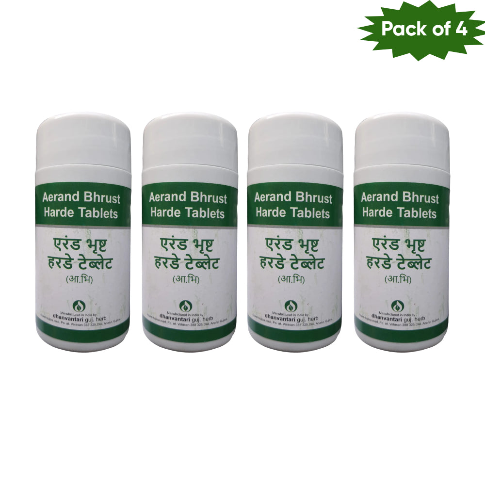 Dhanvantari Guj. Herb Aerand Bhrust Harde Tablet 100 Gm(Pack of 4)