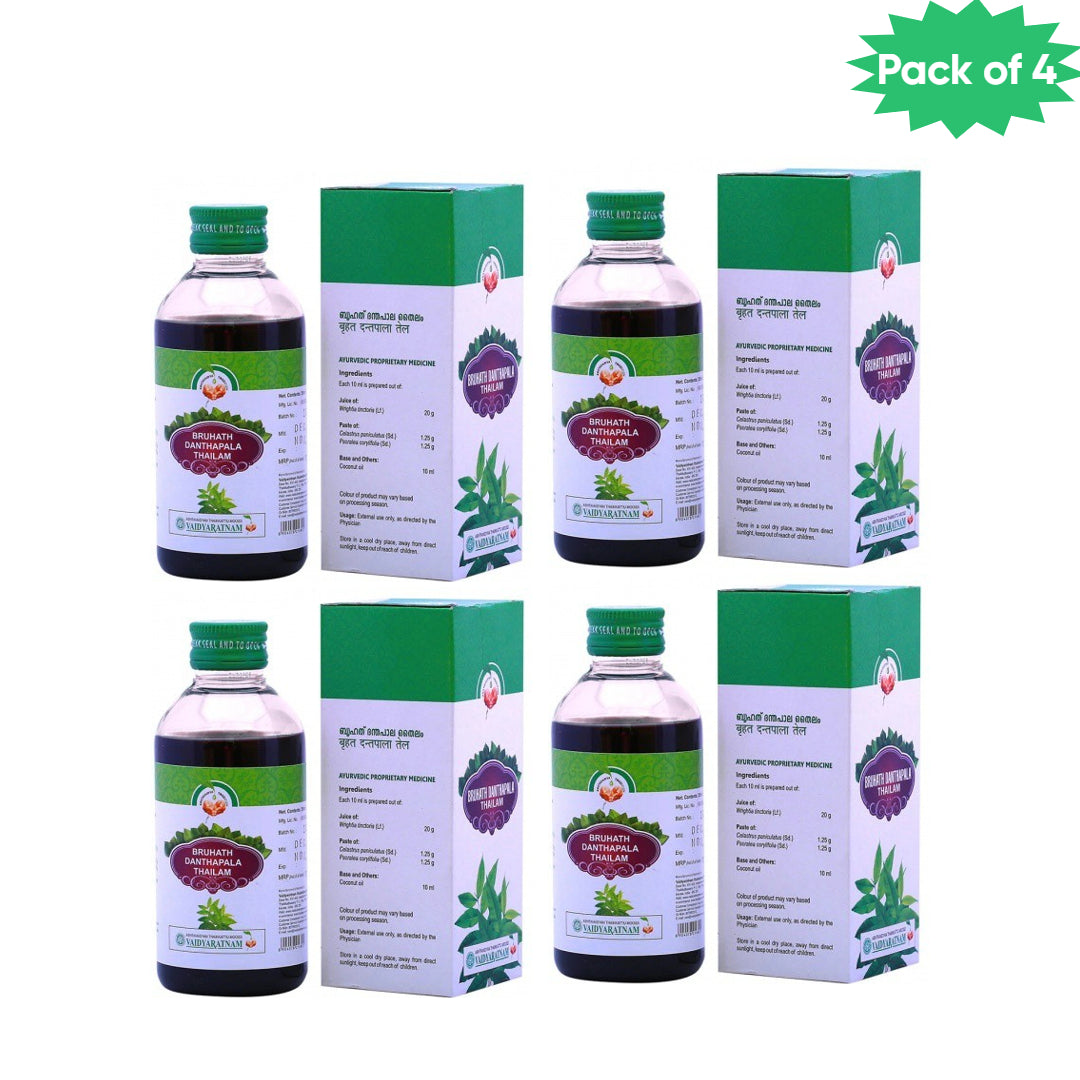 Vaidyaratnam Bruhath Danthapala Thailam 100 Ml(Pack of 4)