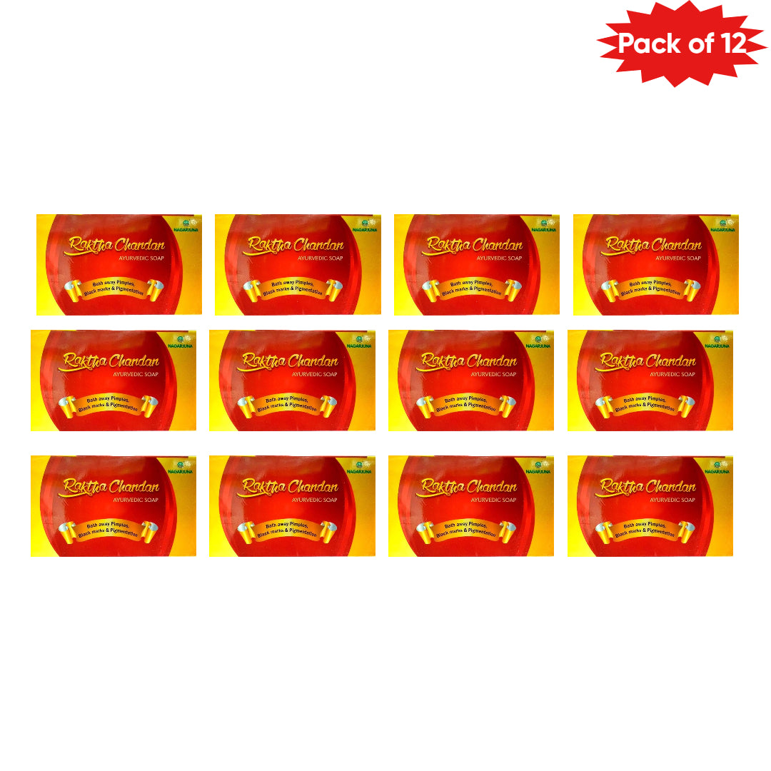 Nagarjuna Ayurveda Raktha Chandan Soap 75 Gm(Pack of 12)