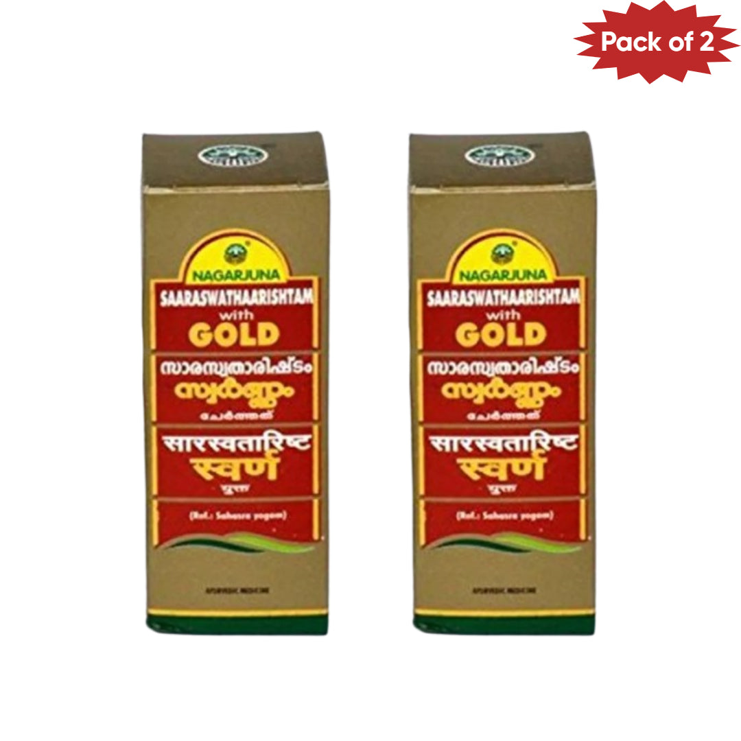 Nagarjuna Ayurveda Saaraswathaarishtam With Gold 25 Ml(Pack of 2)