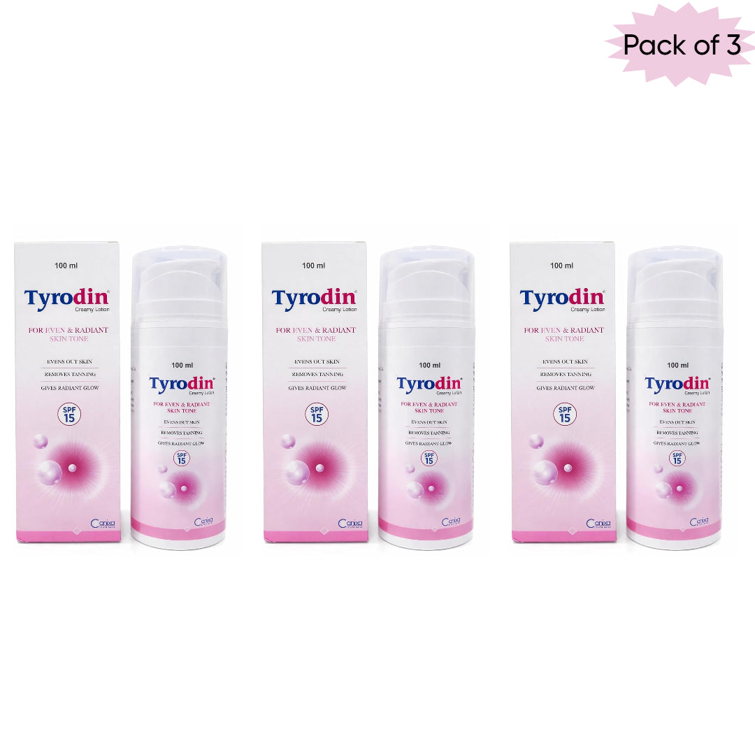 Canixa Tyrodin Creamy Lotion 100 Ml (Pack of 3) | Advanced Skin Brightening &amp; Depigmentation Lotion for Hyperpigmentation, Melasma &amp; Dark Spots