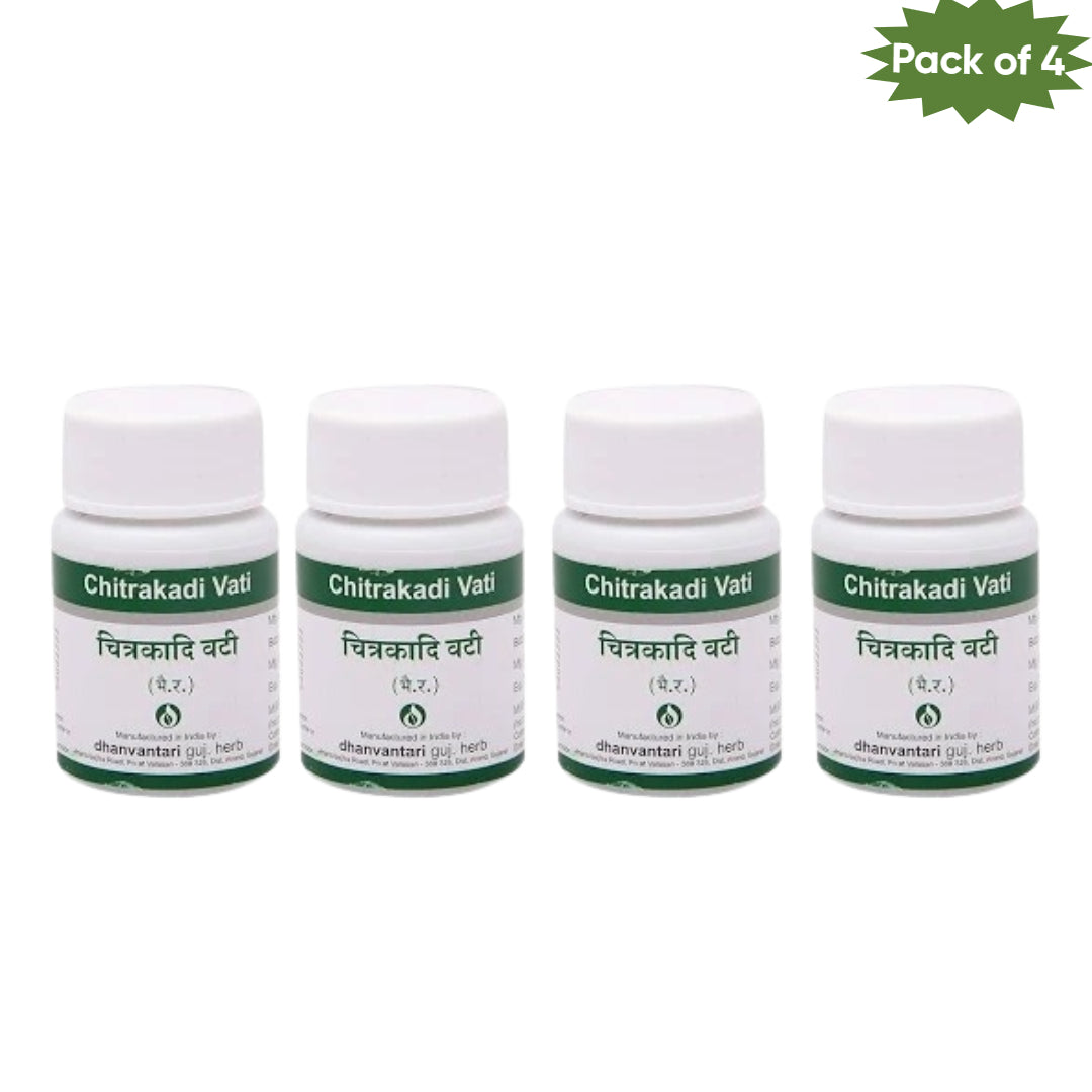 Dhanvantari Guj. Herb Chitrakadi Vati 60 Tablets(Pack of 4)