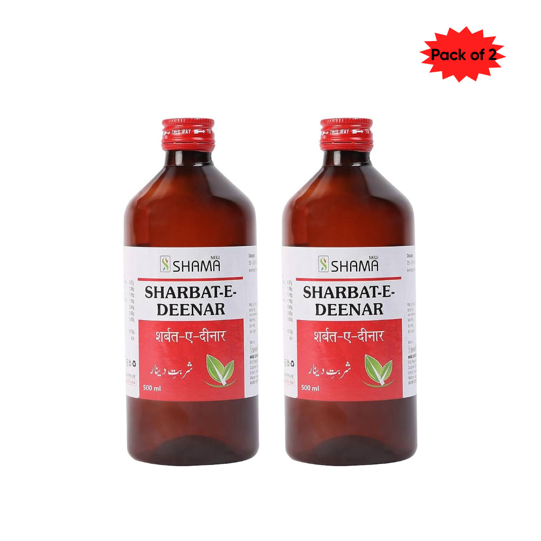 New Shama Sharbat-E-Deenar 500 Ml(Pack of 2)