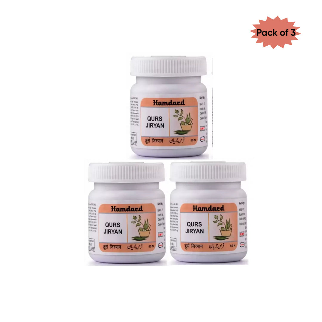 Hamdard Qurs Jiryan 50 Tablets(Pack of 3)