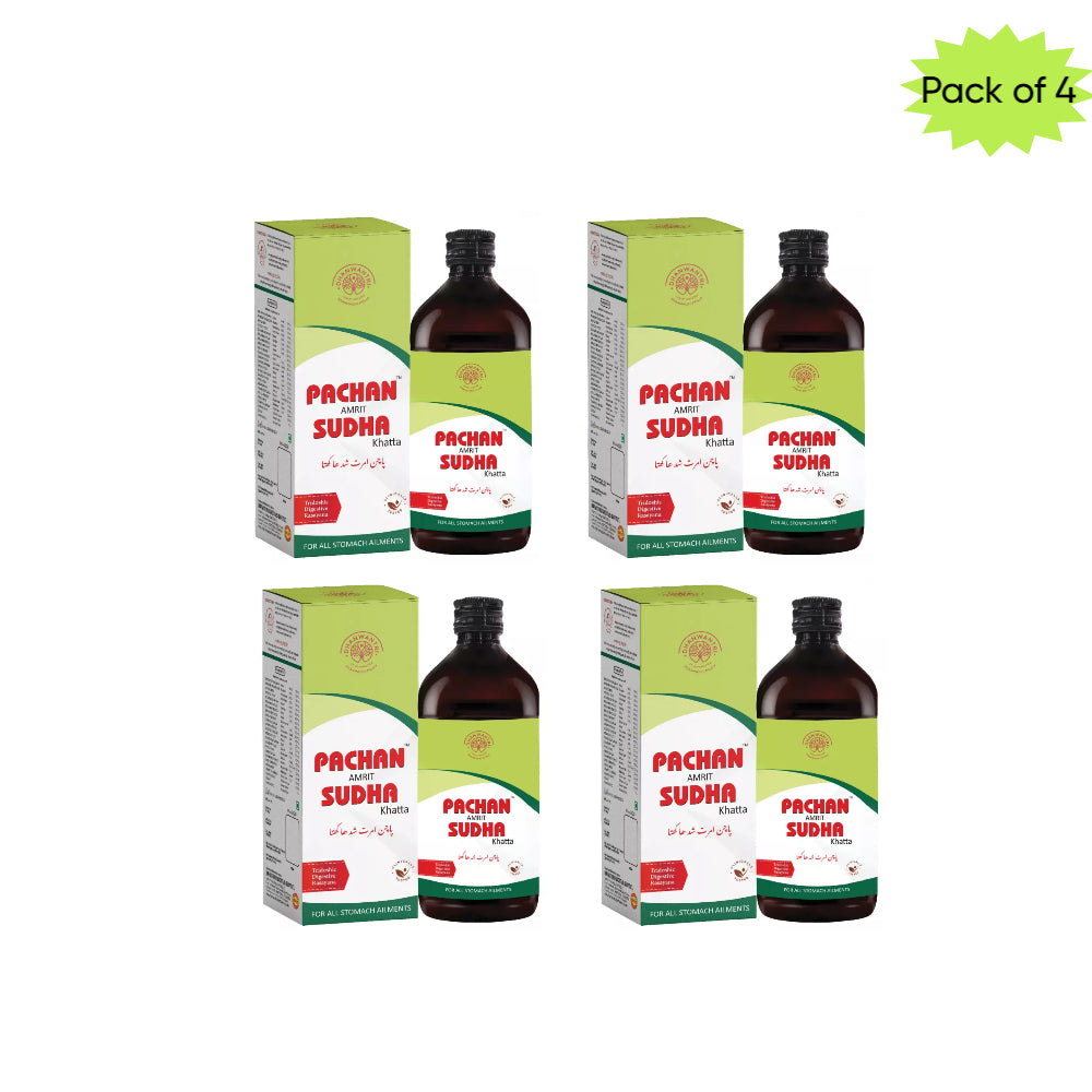 Dhanwantri Pharmaceutical Pachan Amrit Sudha Khatta 200 Ml(Pack of 4)