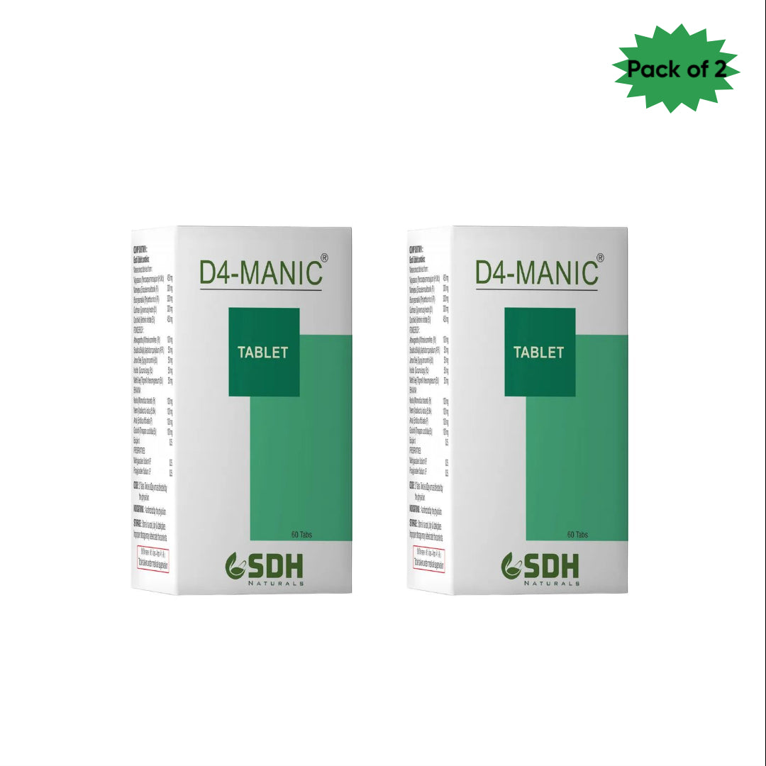 Shree Dhanwantri Herbals D4-Manic 60 Tablets(Pack of 2)