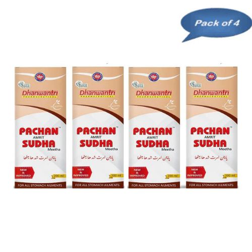 Dhanwantri Pharmaceutical Pachan Amrit Sudha Meetha 200 Ml(Pack of 4)