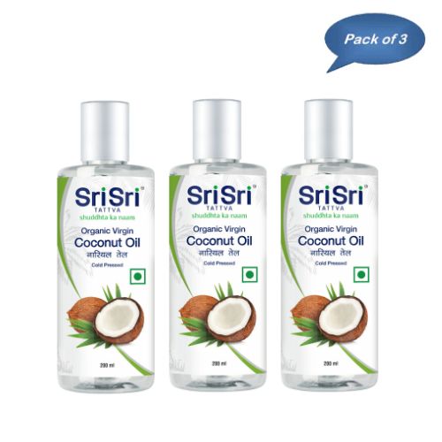 Sri Sri Tattva Organic Virgin Coconut Oil 200 Ml(Pack of 3)