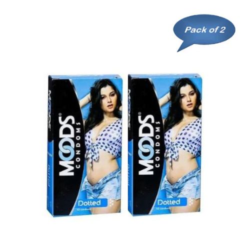 Hll Lifecare Moods Dotted Condoms 10 Pcs(Pack of 2)