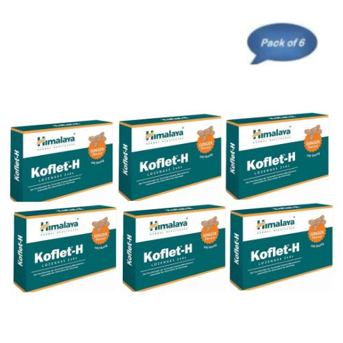 Himalaya Koflet-H Lozenges (Ginger) 6 Tablets (Pack Of 6)