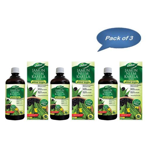 Dabur Jamun Neem Karela Juice 1 Ltr (Pack of 3)
