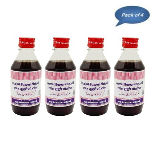 Rex Remedies Sharbat Bazoori Motadil 200 Ml(Pack of 4)