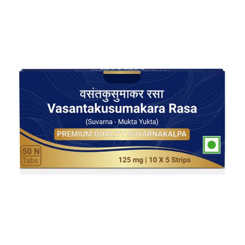 Sri Sri Tattva Vasant Kusumakar Rasa (Suvarna Mukta Yukta) 50 Tablets