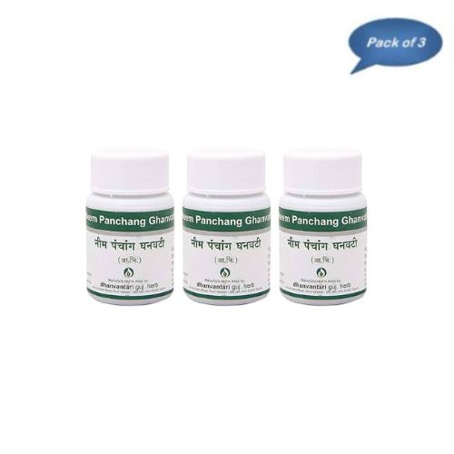 Dhanvantari Guj. Herb Neem Panchang Ghanvati 60 Tablets (Pack Of 3)