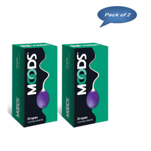 Hll Lifecare Moods Grapes Dotted Condoms 12 Pcs (Pack Of 2)