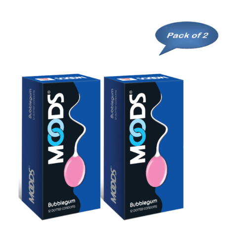 Hll Lifecare Moods Bubblegum Dotted Condoms 12 Pcs (Pack Of 2)