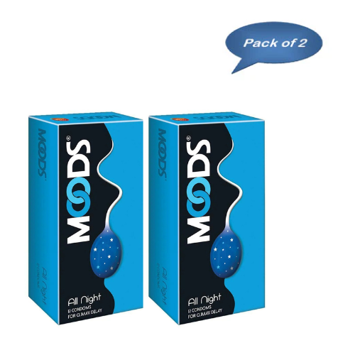 Hll Lifecare Moods All Night Condoms 12 Pcs (Pack Of 2)