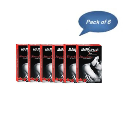 Mankind Manforce Wild Condoms (Strawberry) 3 Pcs (Pack of 6)