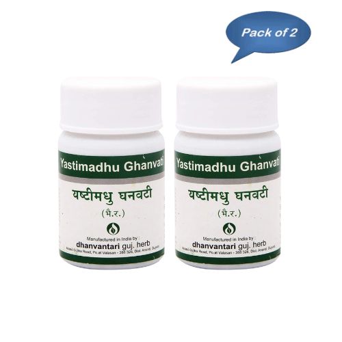 Dhanvantari Guj. Herb Yastimadhu Ghanvati 60 Tablets (Pack of 2)